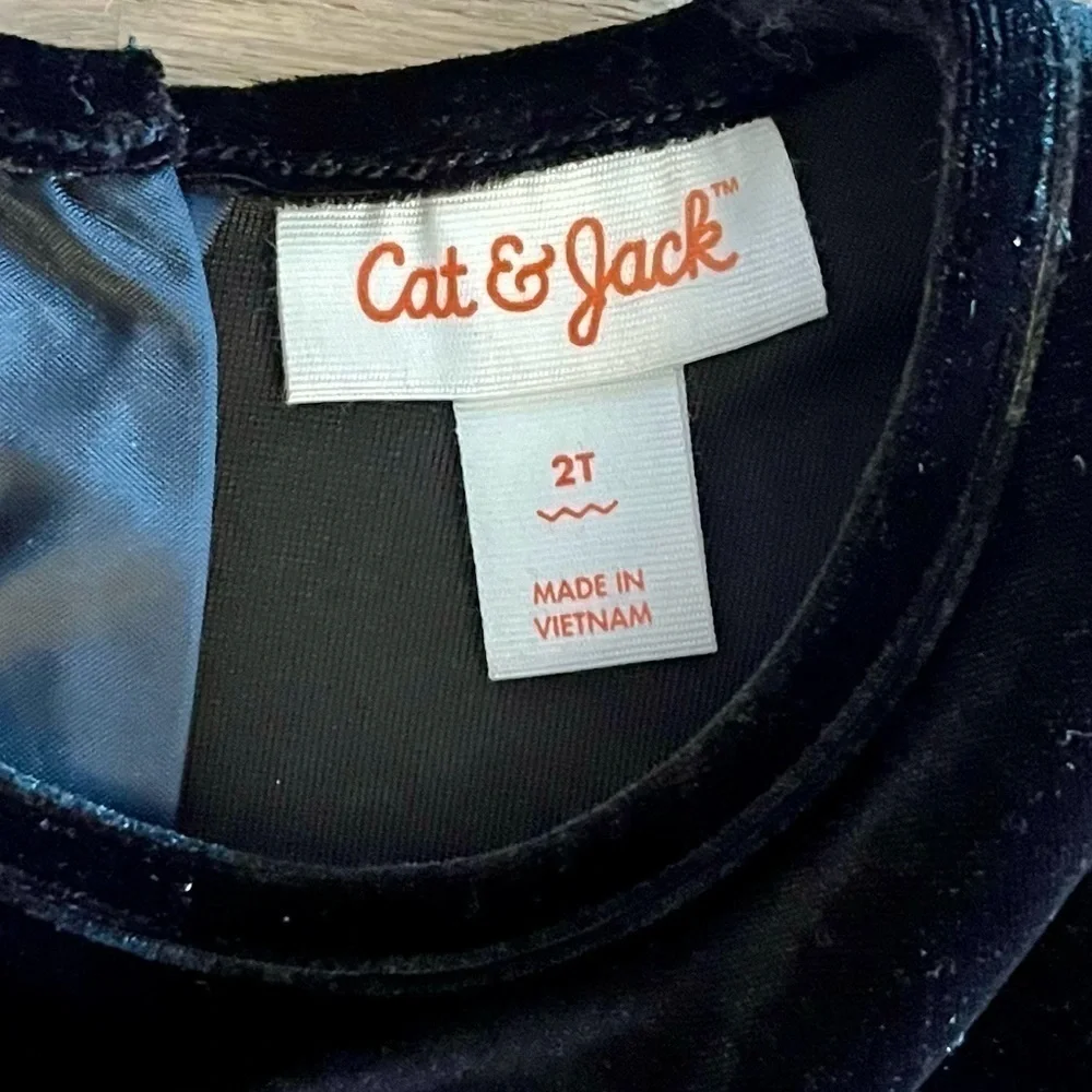 Adorable cat and jack holiday dress size 2T red black velvet tulle plaid - Picture 3 of 6